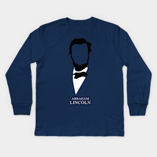 Abraham Lincoln - Minimalist Portrait Kids Long Sleeve T-Shirt